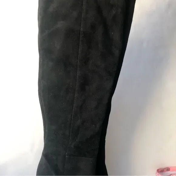 SAM EDELMAN Black Suede Leather Knee-High Boots Pull On Sz 6 - Picture 3 of 10